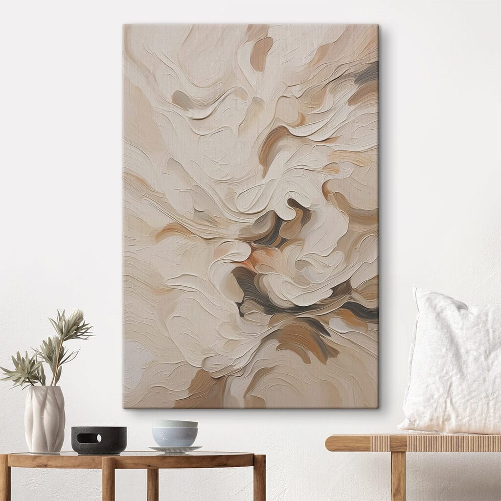 Sandfarbene Falten mit Grauspuren — Interieur 1