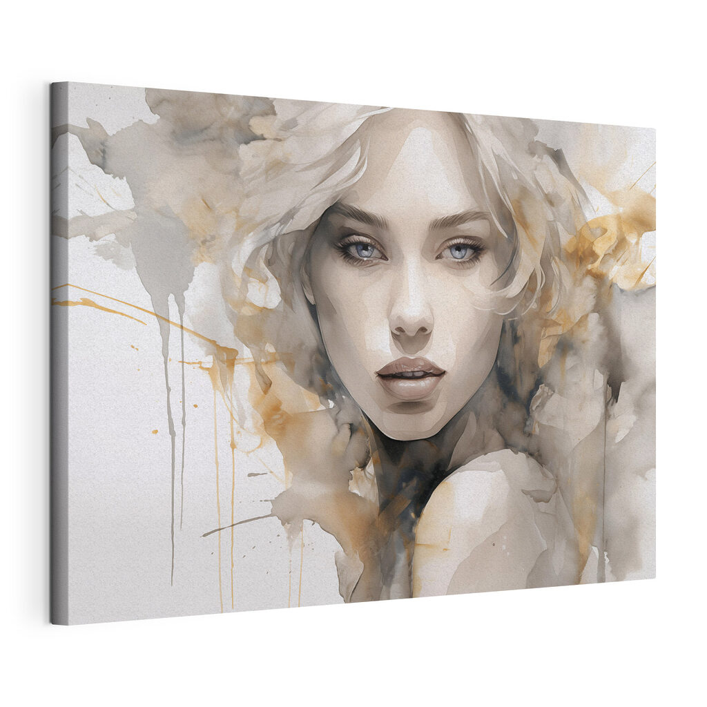 Frauenblick in grauem Aquarell — Produktansicht