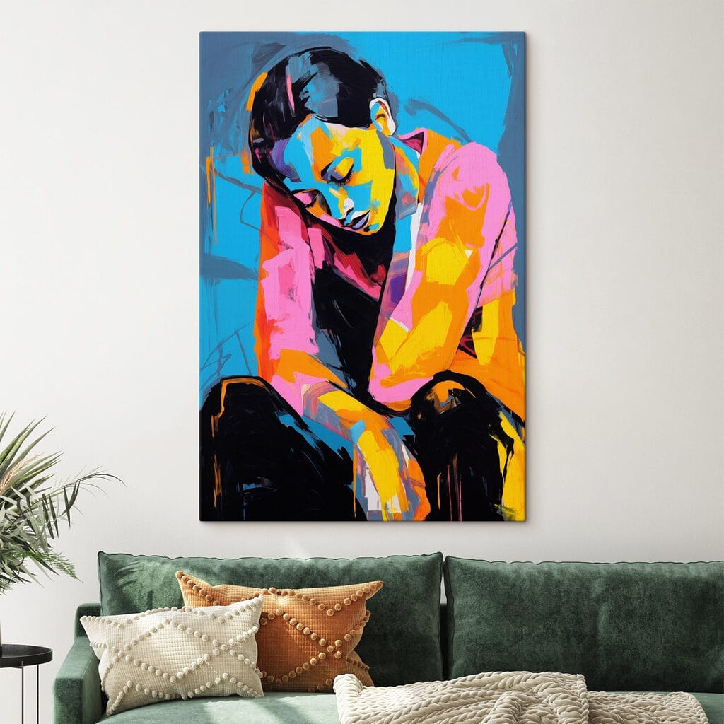 Sitzende Figur in Farbflächen — Interieur 1