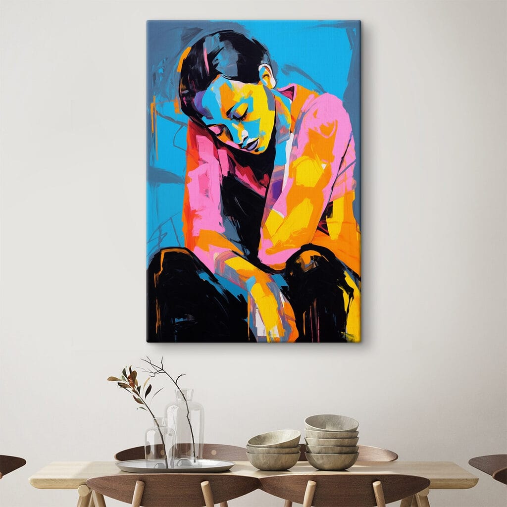 Sitzende Figur in Farbflächen — Interieur 2