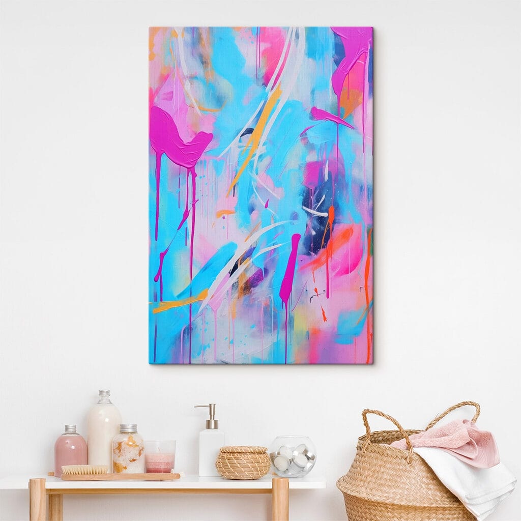 Rosa Streifen durch Türkis — Interieur 1