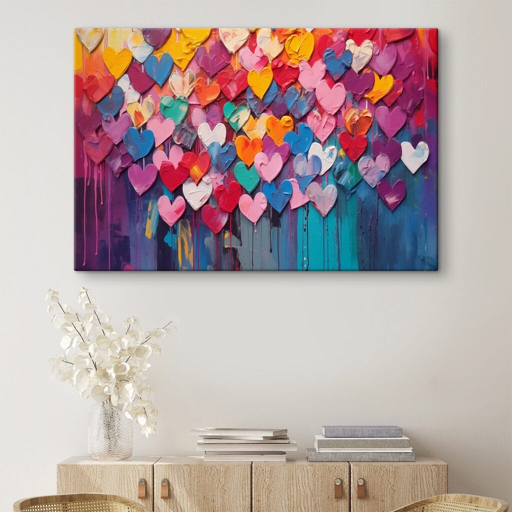 Herzregen in kräftigen Farben — Interieur 2