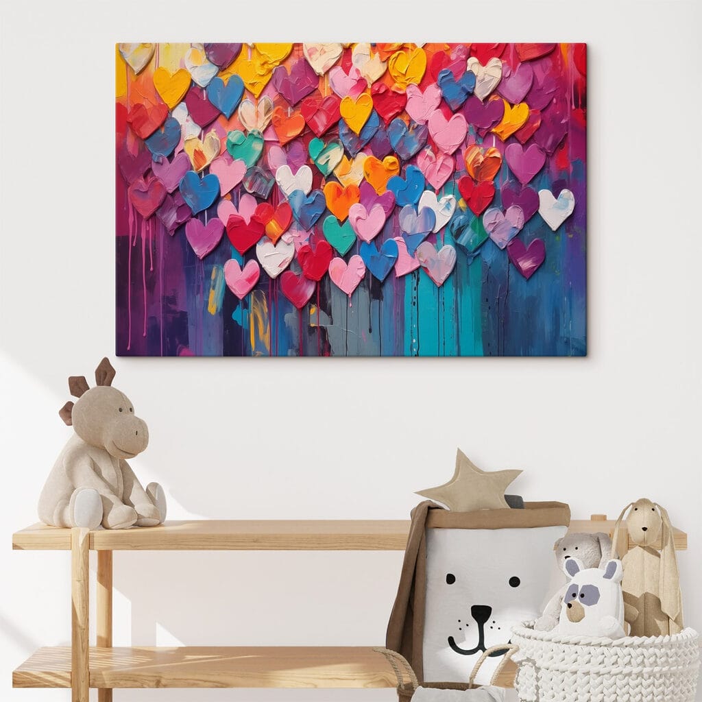 Herzregen in kräftigen Farben — Interieur 1