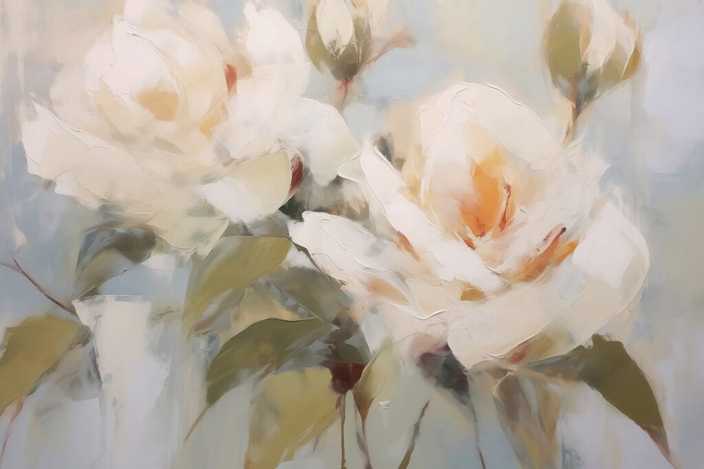Rosen in hellen Pinselstrichen — ganzes Design