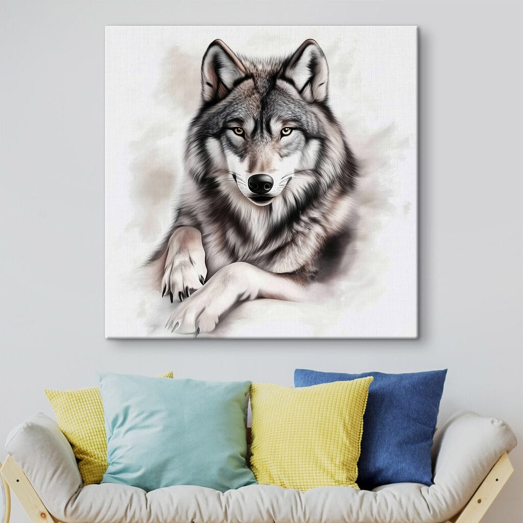 Wolf mit gestreckten Vorderpfoten — Interieur 2