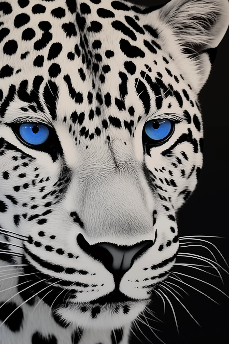 Leopard mit eisblauen Augen — ganzes Design