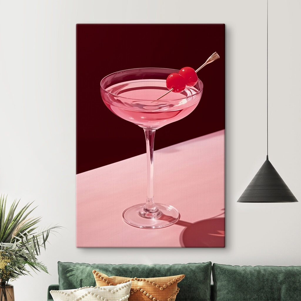 Rosa Cocktail mit Kirsche — Interieur 2
