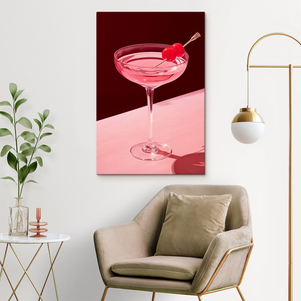 Rosa Cocktail mit Kirsche — Interieur 1