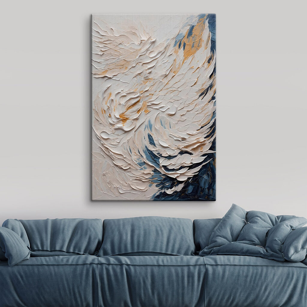 Weiße Strömung mit Blau — Interieur 3