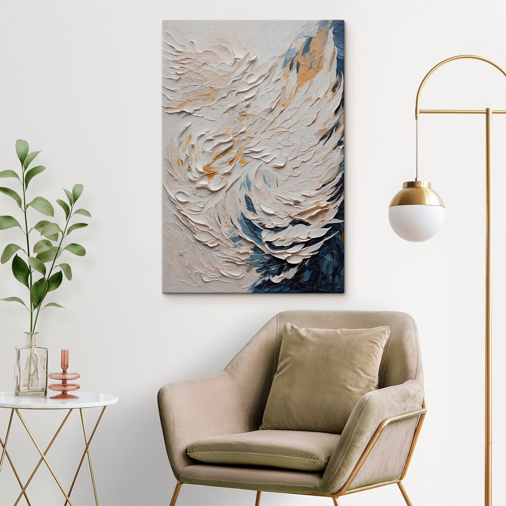 Weiße Strömung mit Blau — Interieur 1