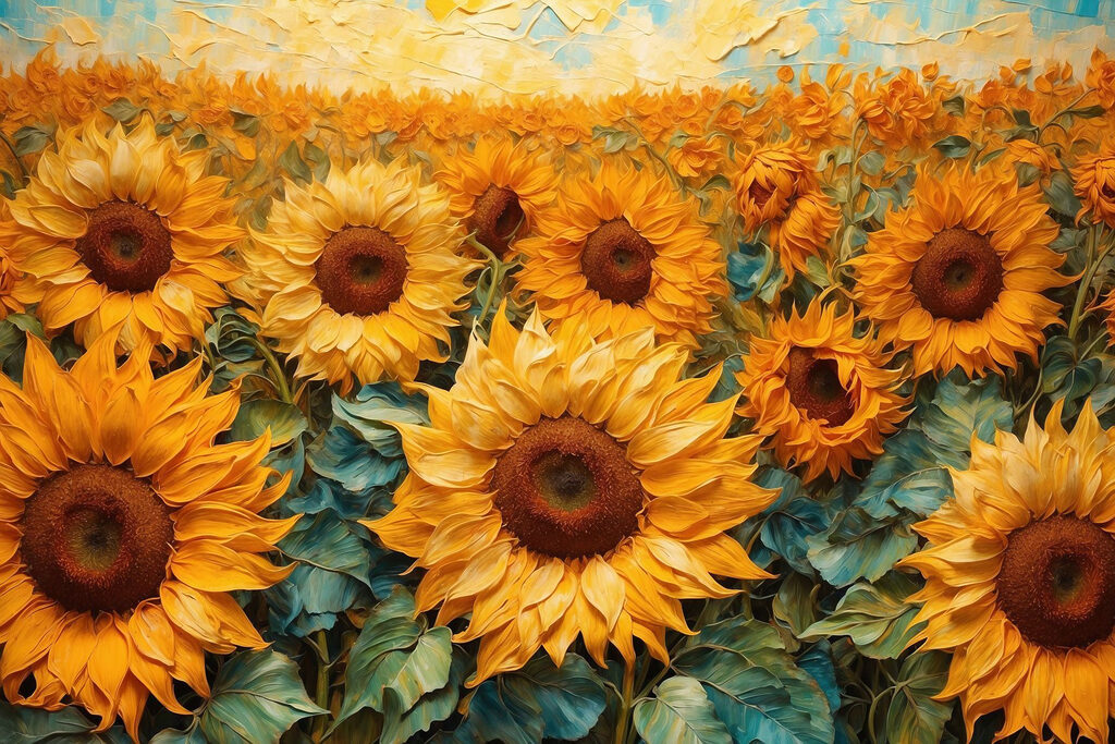 Sonnenblumen bis zum Horizont — ganzes Design