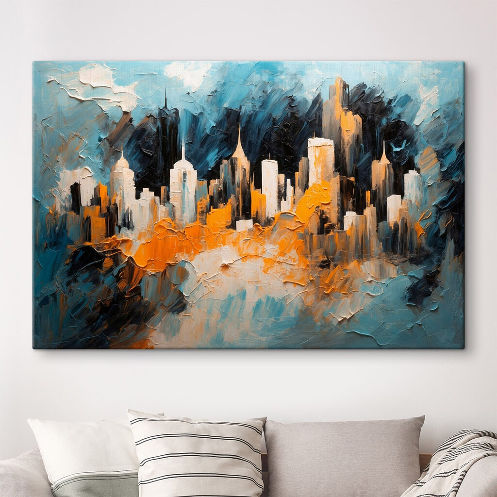 Helle Türme in Dunkelblau — Interieur 1