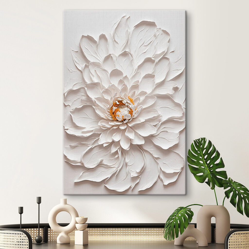 Weiße Blüte mit Goldtupfen — Interieur 2