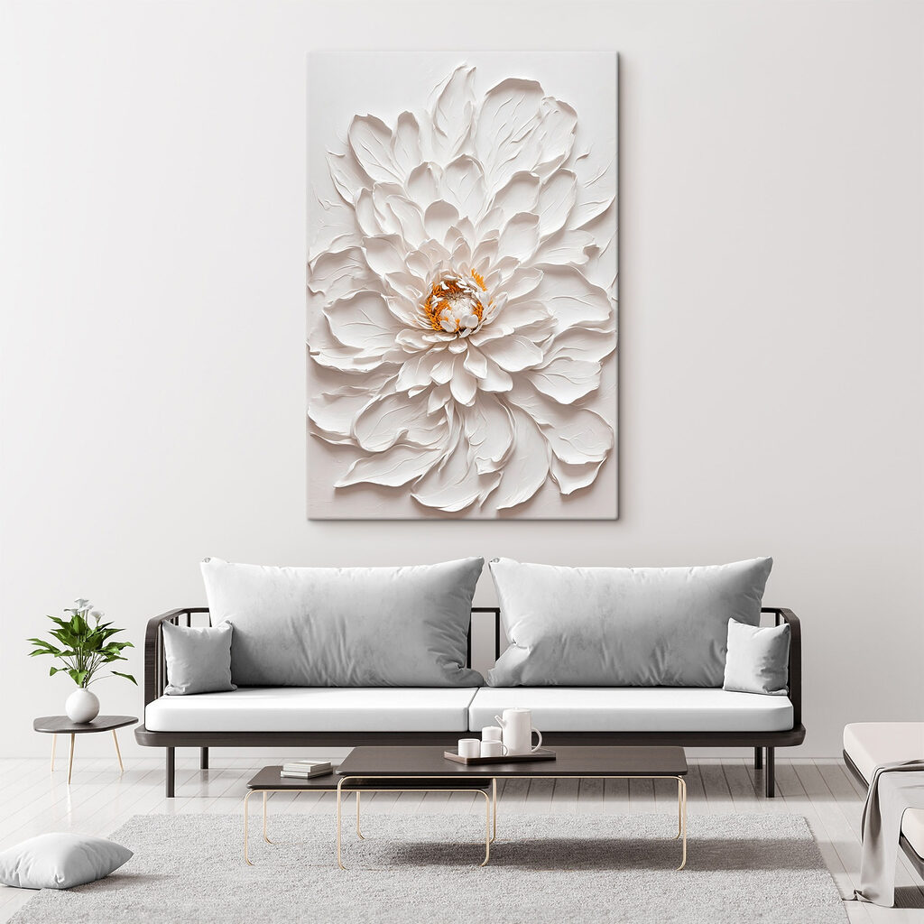 Weiße Blüte mit Goldtupfen — Interieur 3