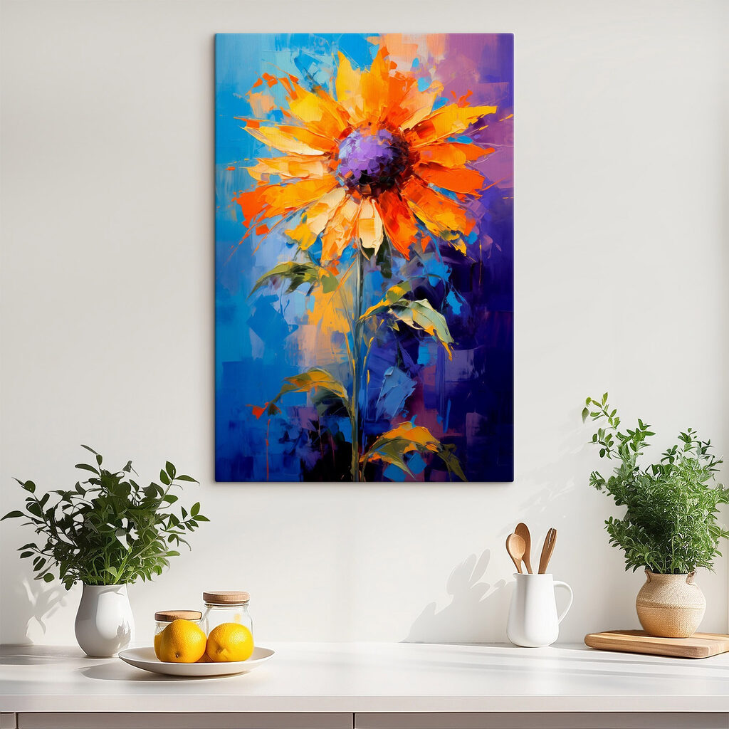 Sonnenblume zwischen Kobaltblau — Interieur 1