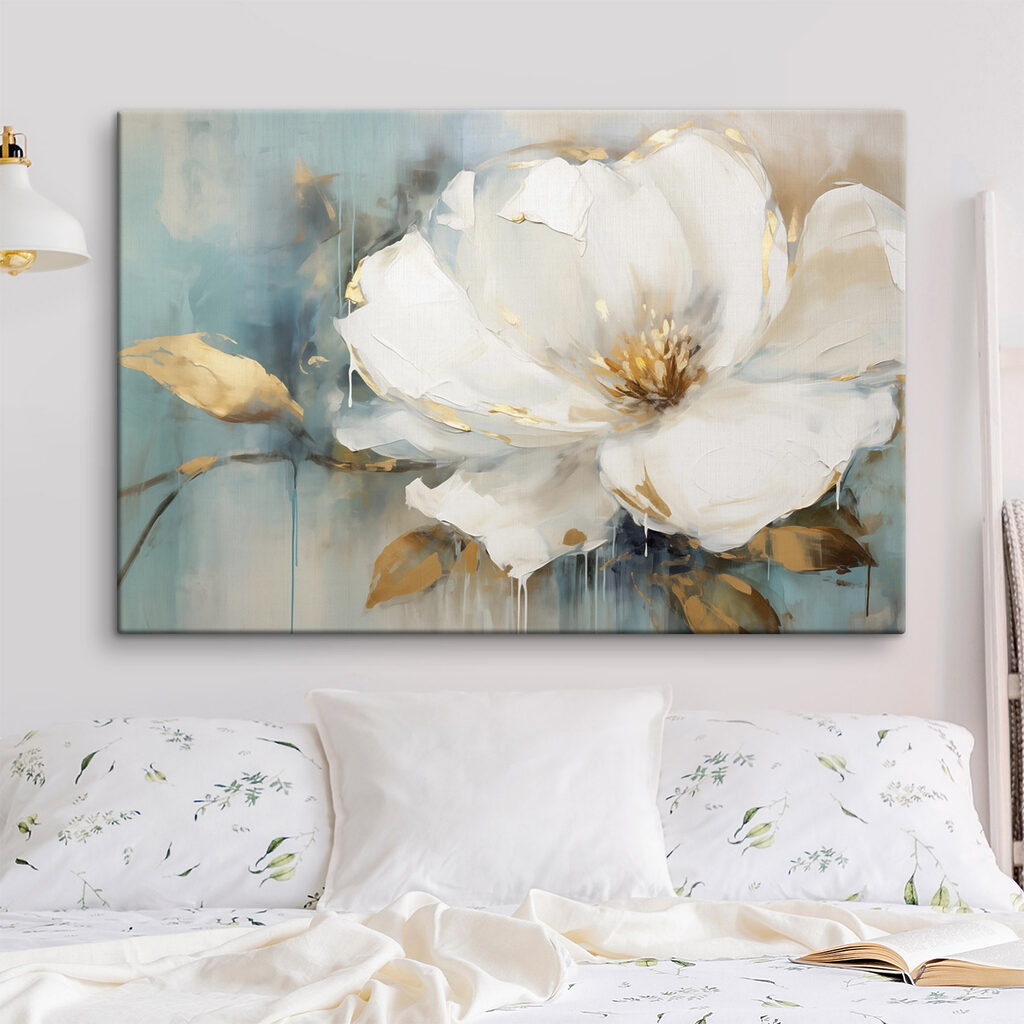 Weiße Blüte auf Meergrün — Interieur 1