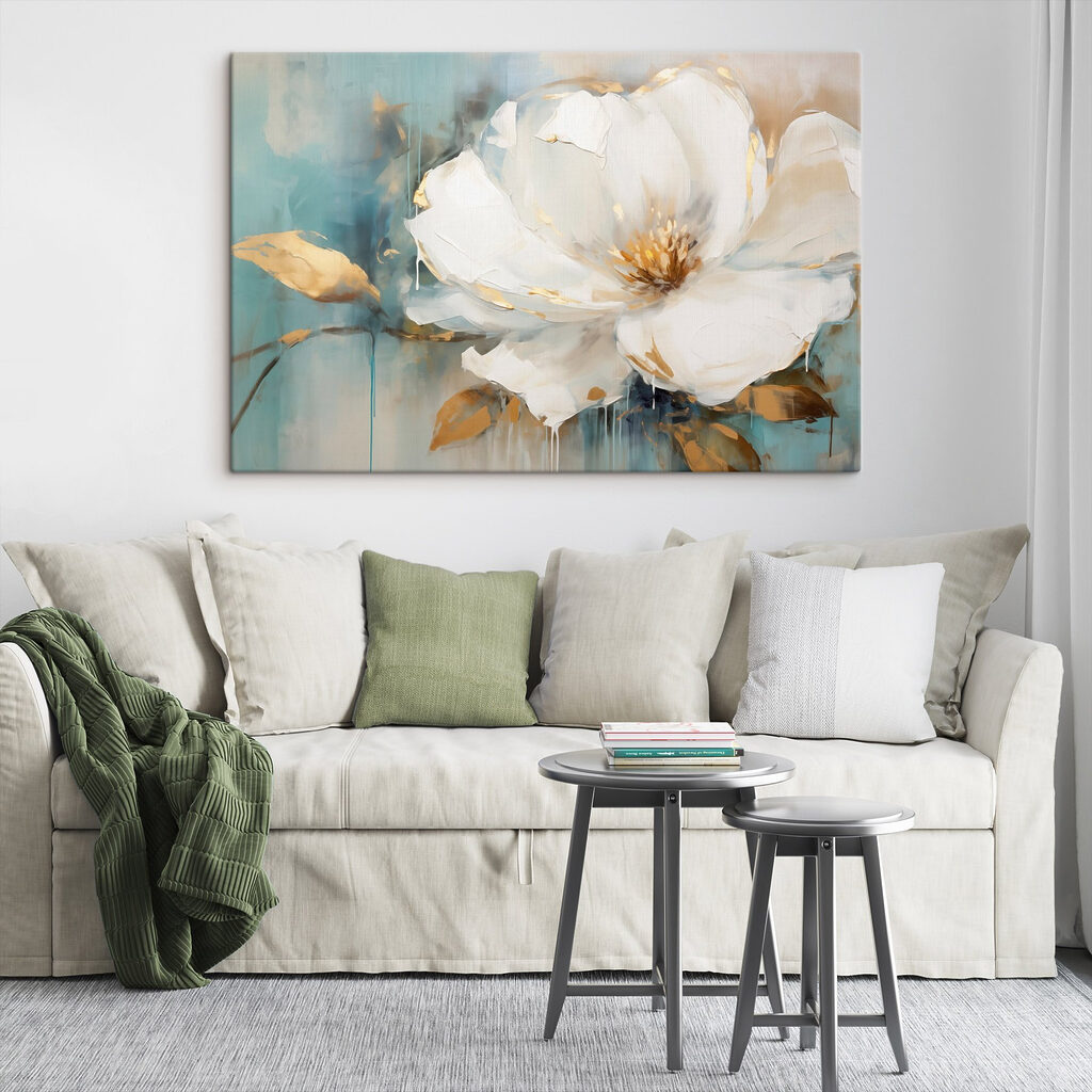 Weiße Blüte auf Meergrün — Interieur 2