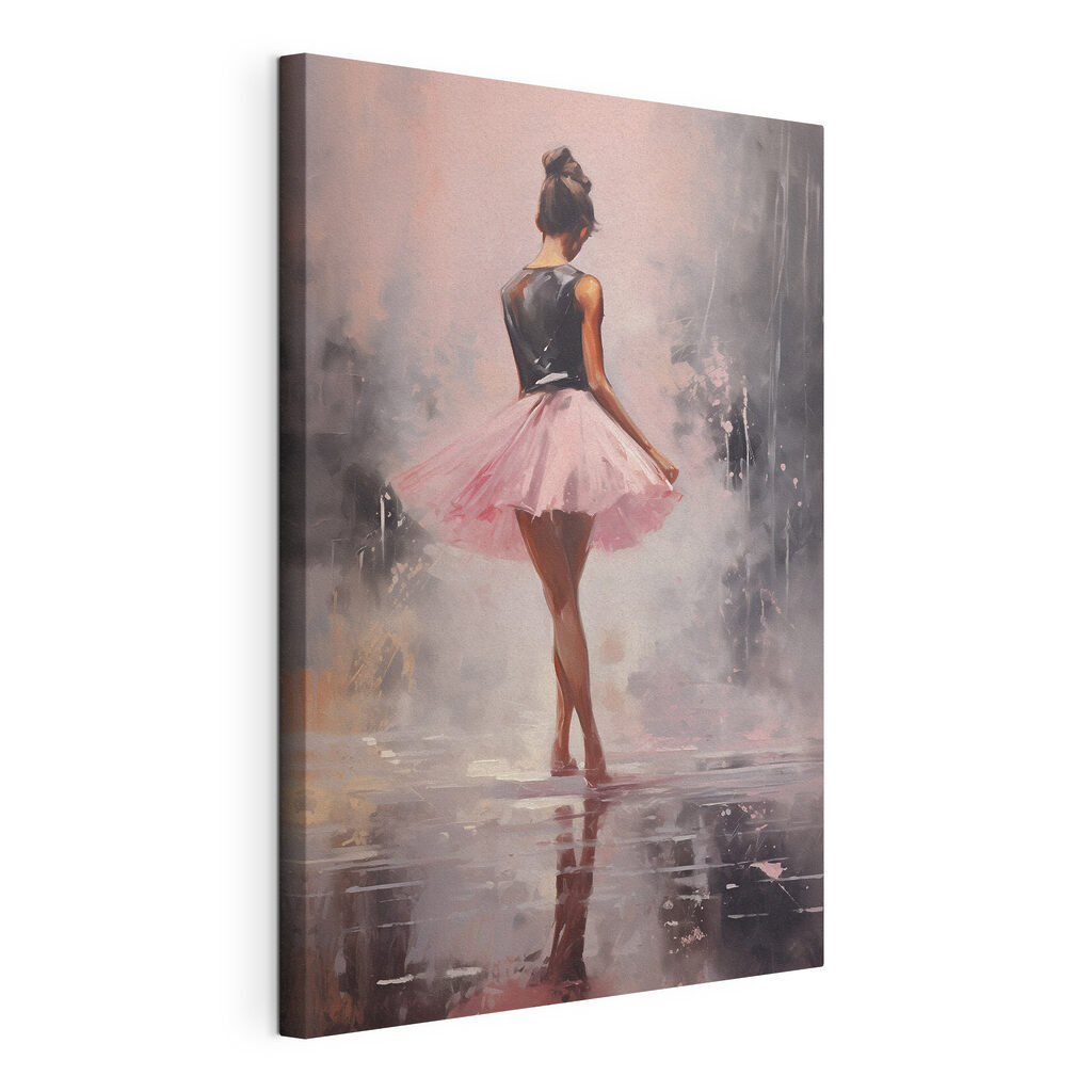 Ballerina im rosa Tutu, gespannte Leinwand mit umlaufender Kante