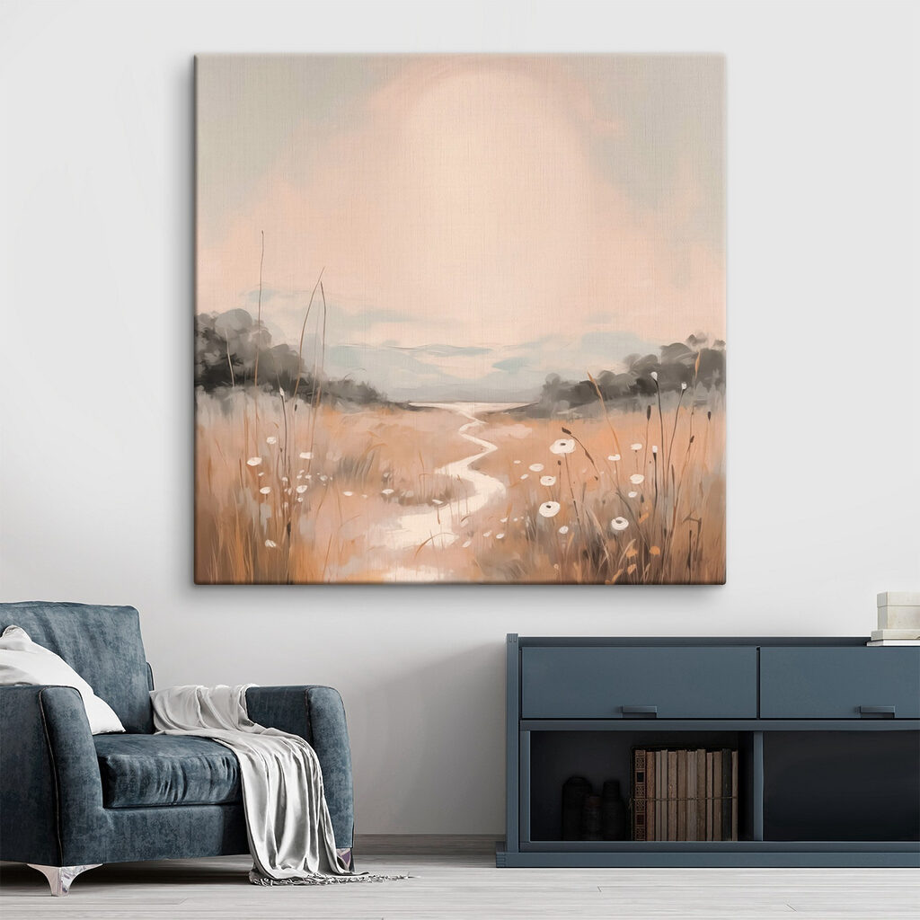 Lichtpfad durch zartrosa Gras — Interieur 2
