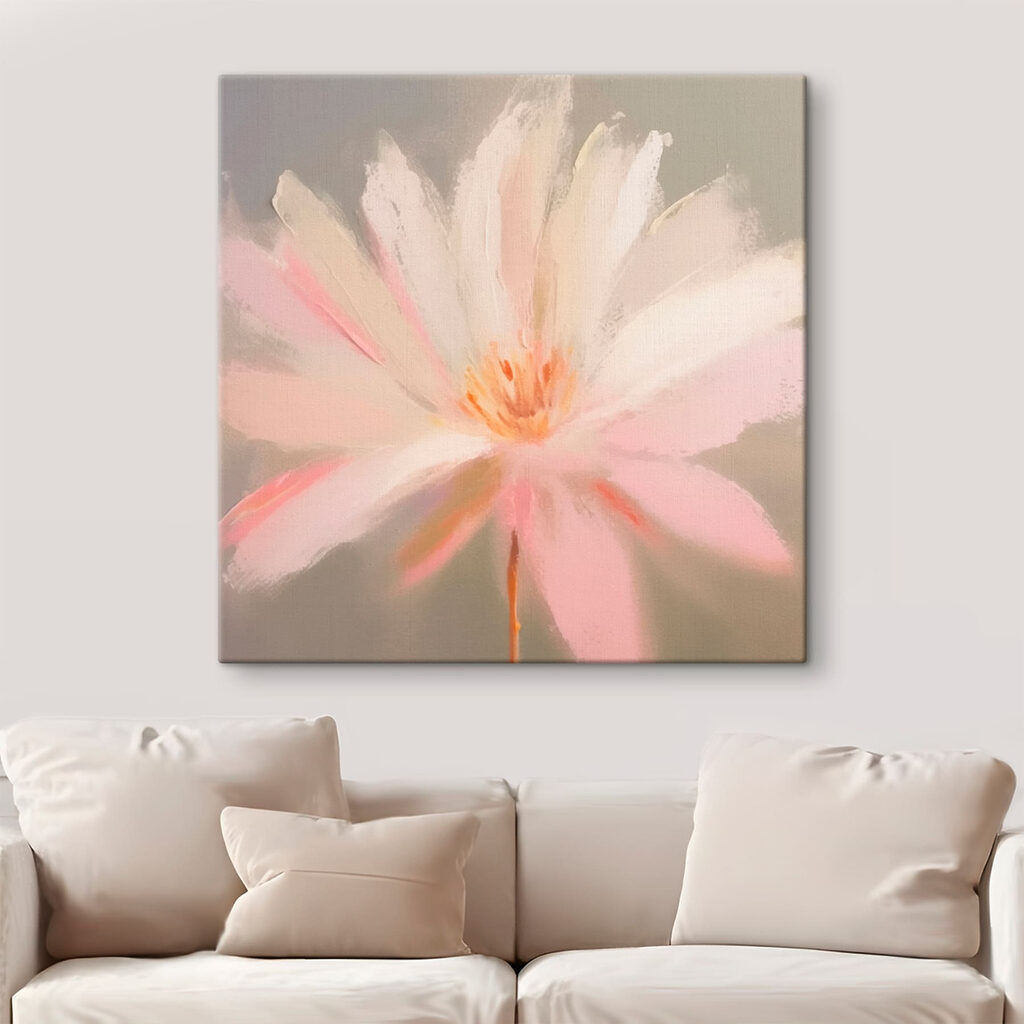 Blassrosa Blüte in Pinselstrichen — Interieur 1