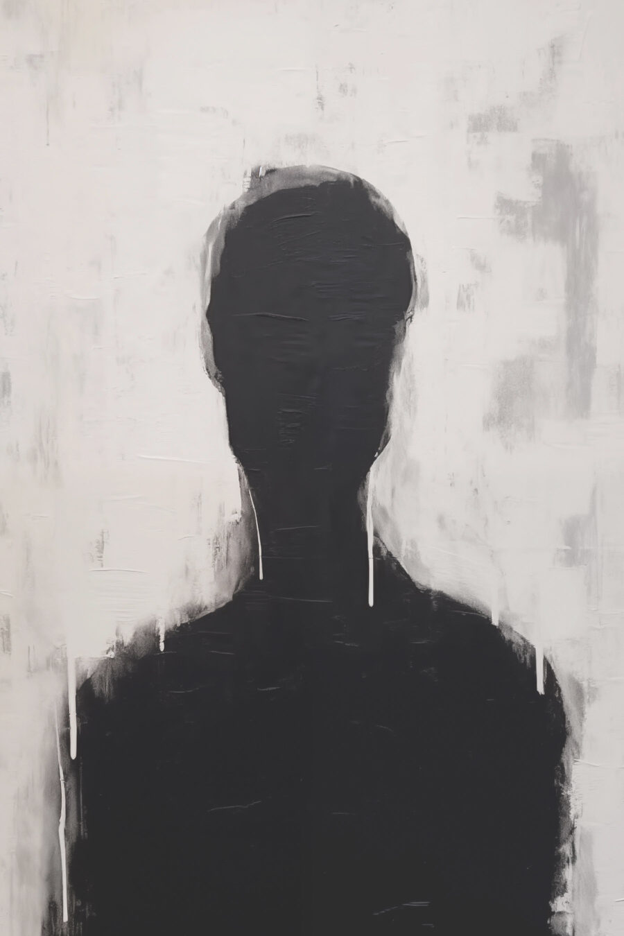 Dunkle Silhouette auf Hellgrau — ganzes Design