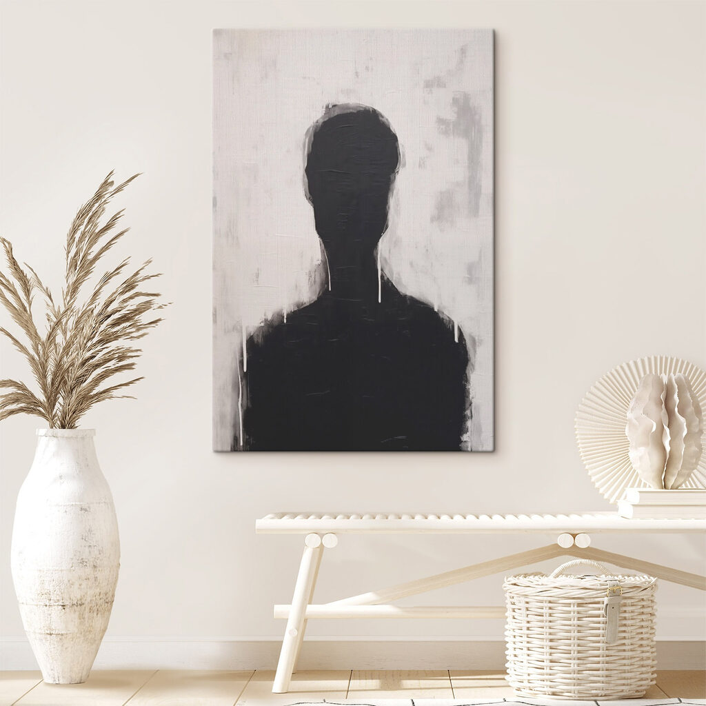 Dunkle Silhouette auf Hellgrau — Interieur 2