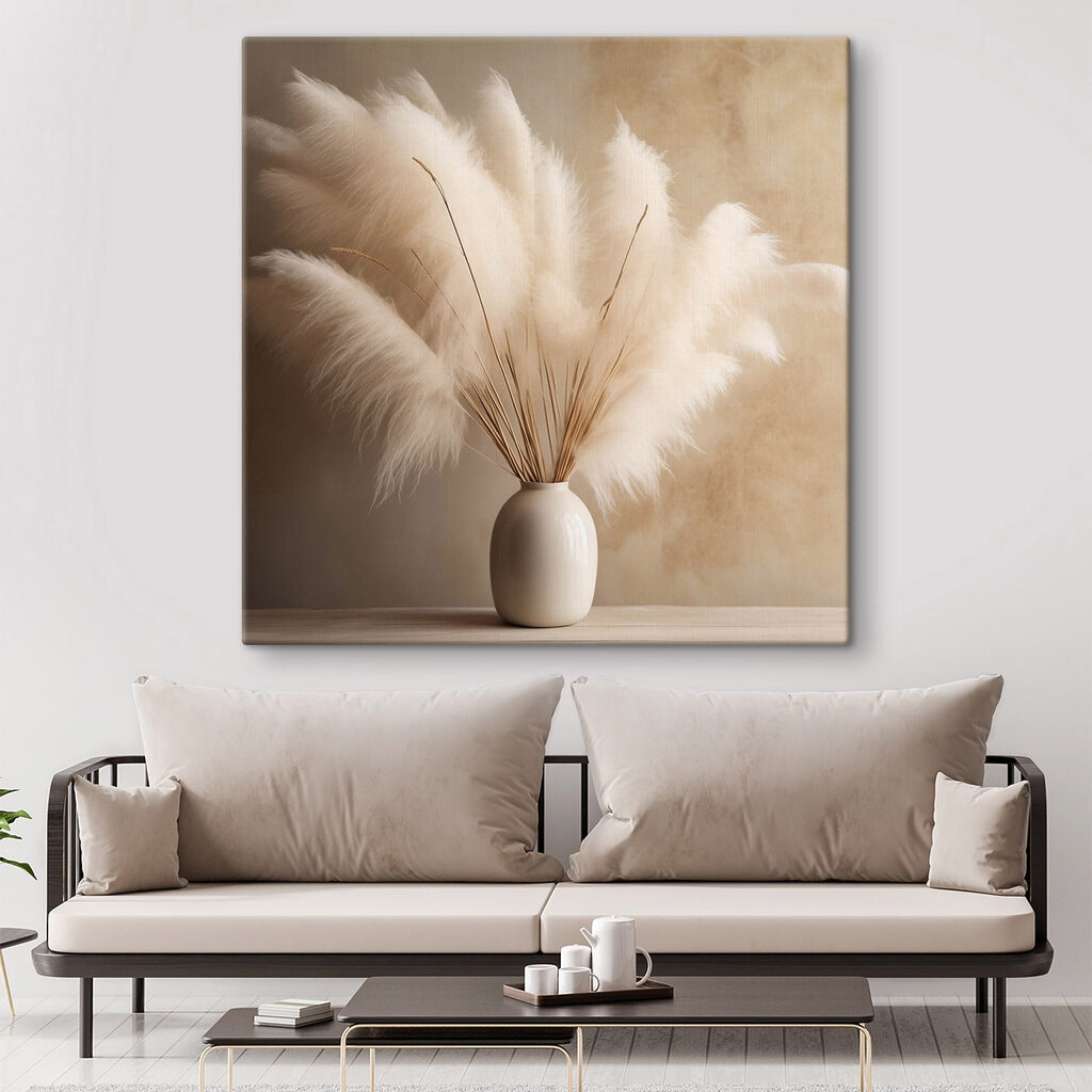 Pampasgras in runder Vase — Interieur 2