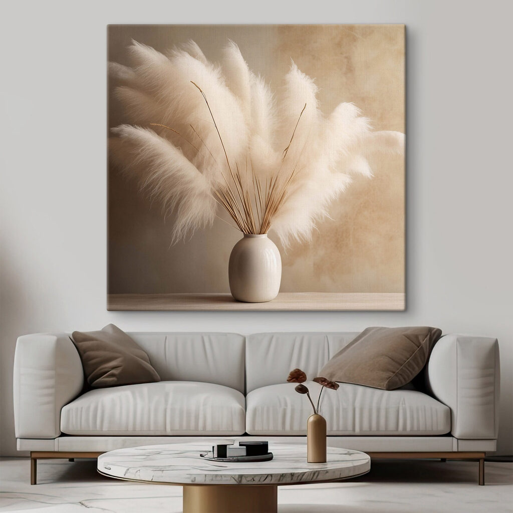 Pampasgras in runder Vase — Interieur 1