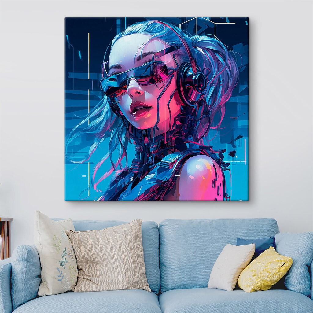 Cyberfrau im rosa Neonlicht — Interieur 2