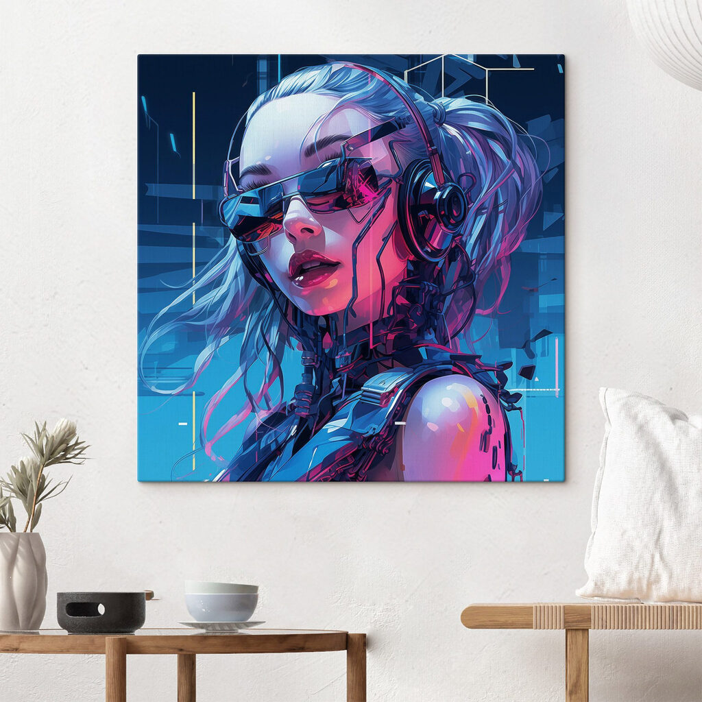 Cyberfrau im rosa Neonlicht — Interieur 3