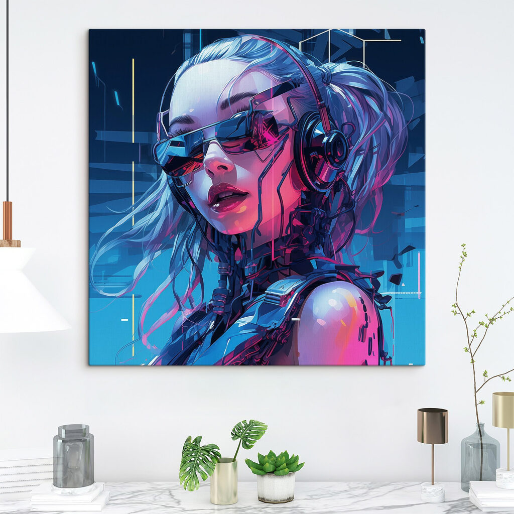 Cyberfrau im rosa Neonlicht — Interieur 1
