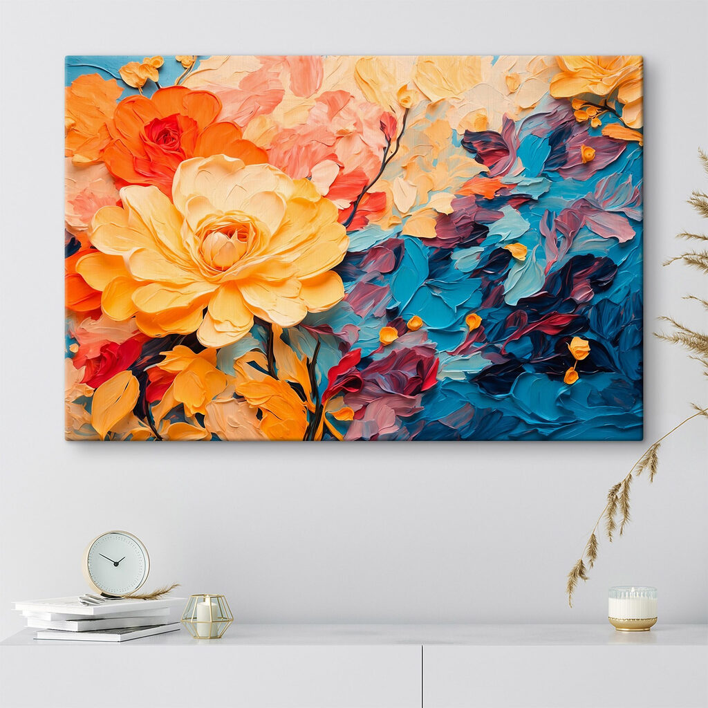 Gelbe Rosen, korallrote Striche — Interieur 3