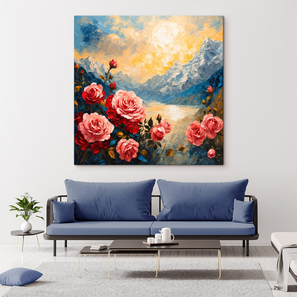 Rosen über blauem Bergsee — Interieur 2