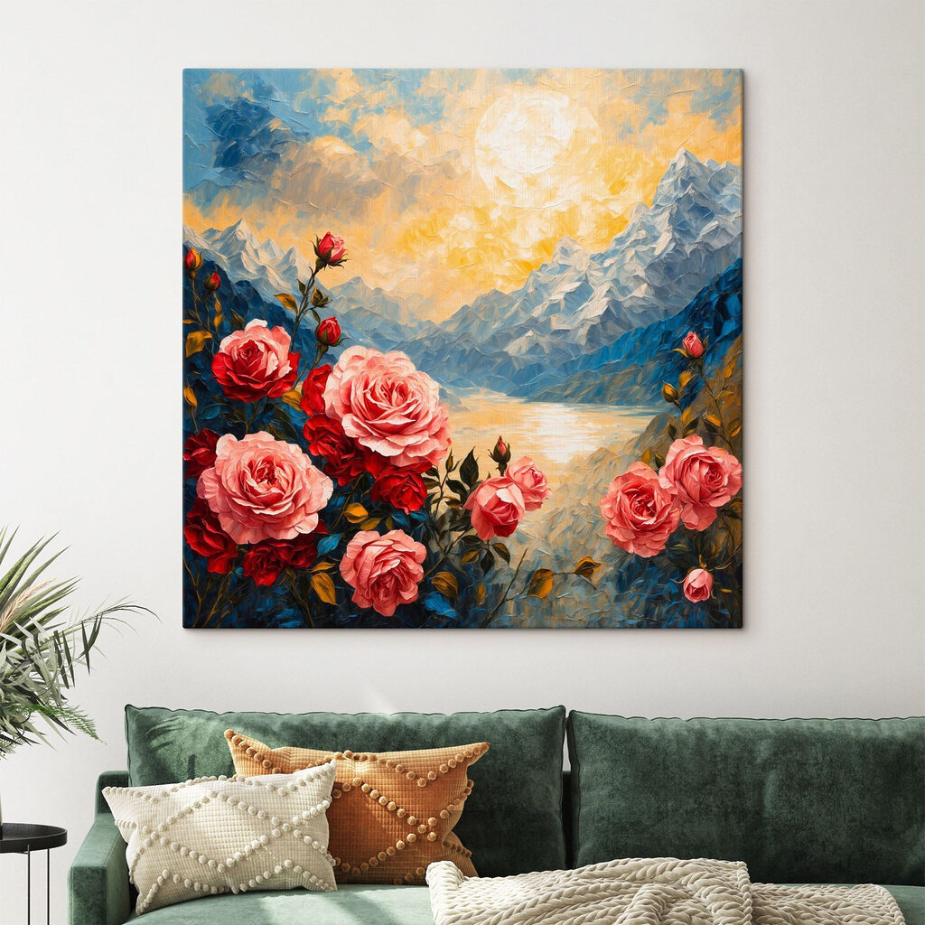 Rosen über blauem Bergsee — Interieur 1