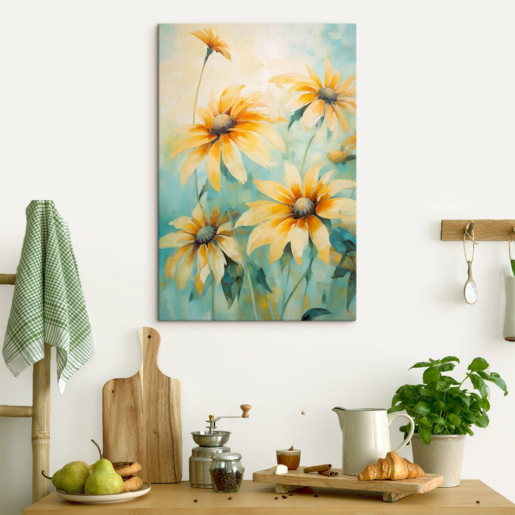 Gelbe Blumen in Aquarell — Interieur 2