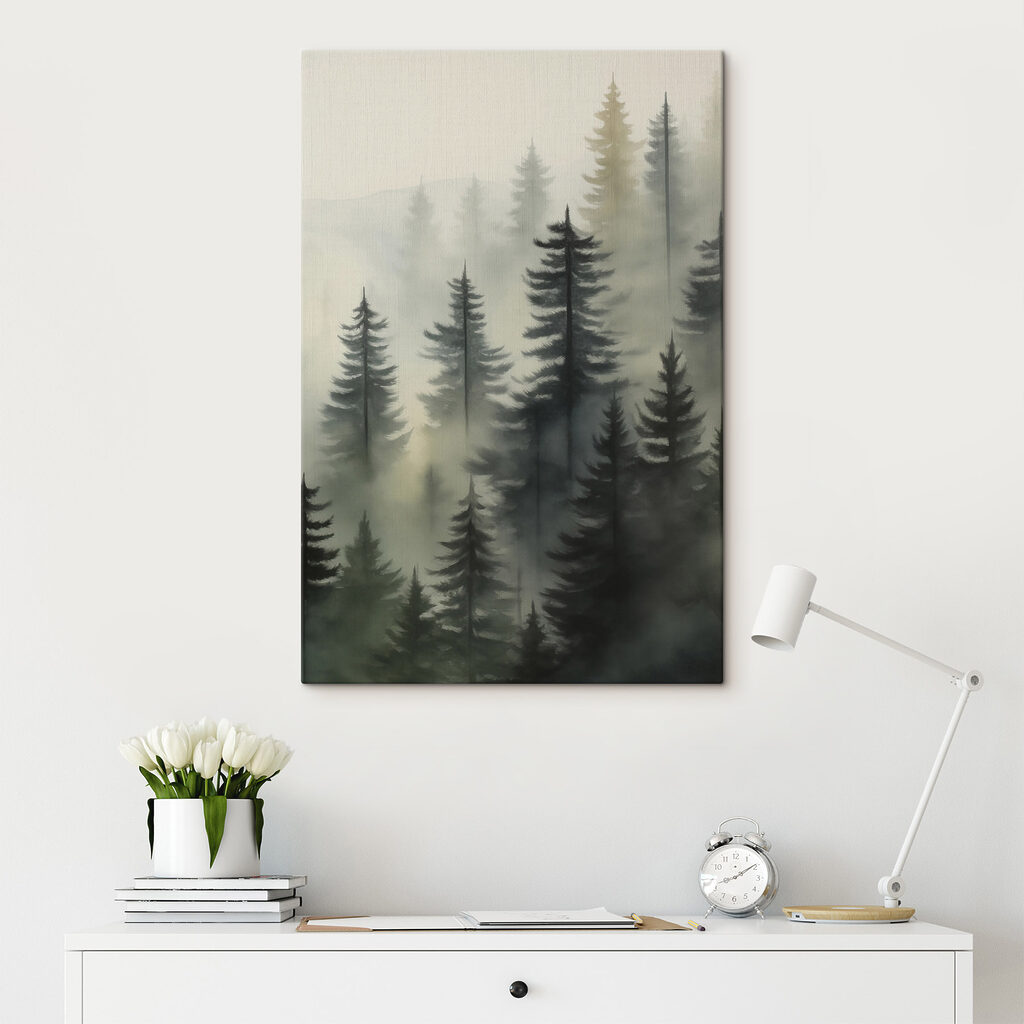 Kiefern im graugrünen Nebel — Interieur 1
