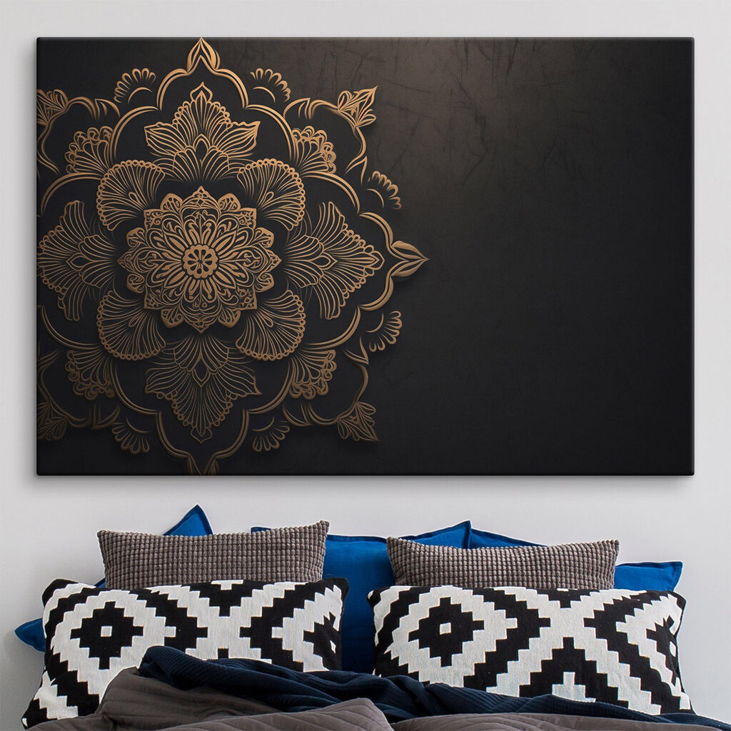 Goldenes Mandala auf Schwarz — Interieur 1