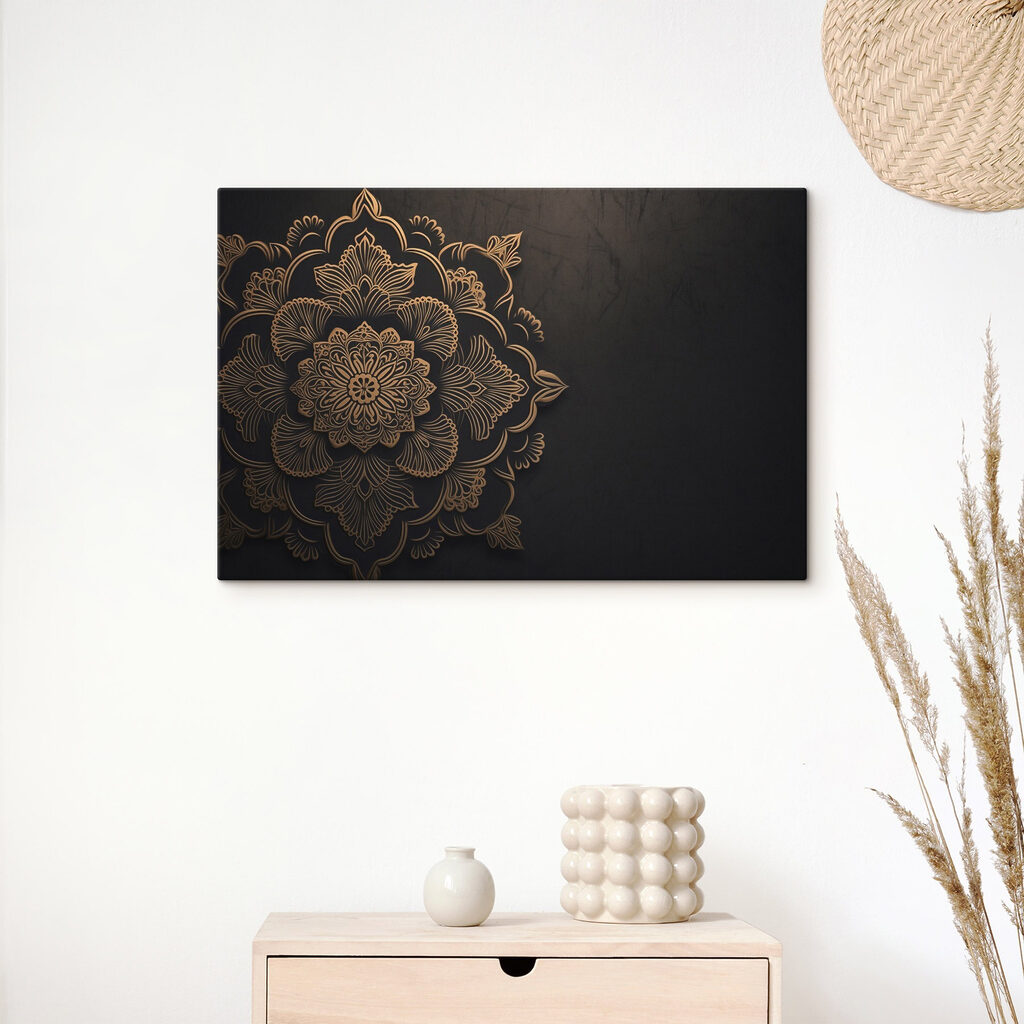 Goldenes Mandala auf Schwarz — Interieur 2