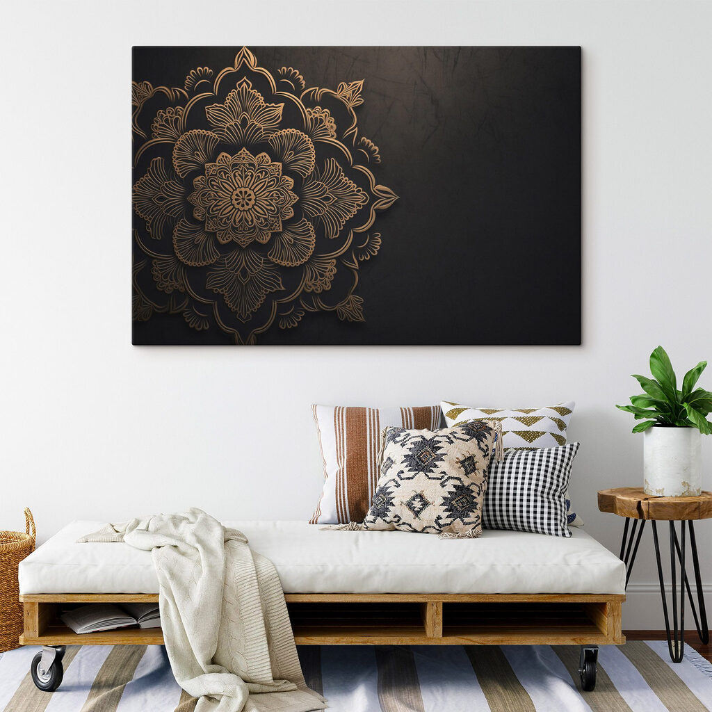 Goldenes Mandala auf Schwarz — Interieur 3