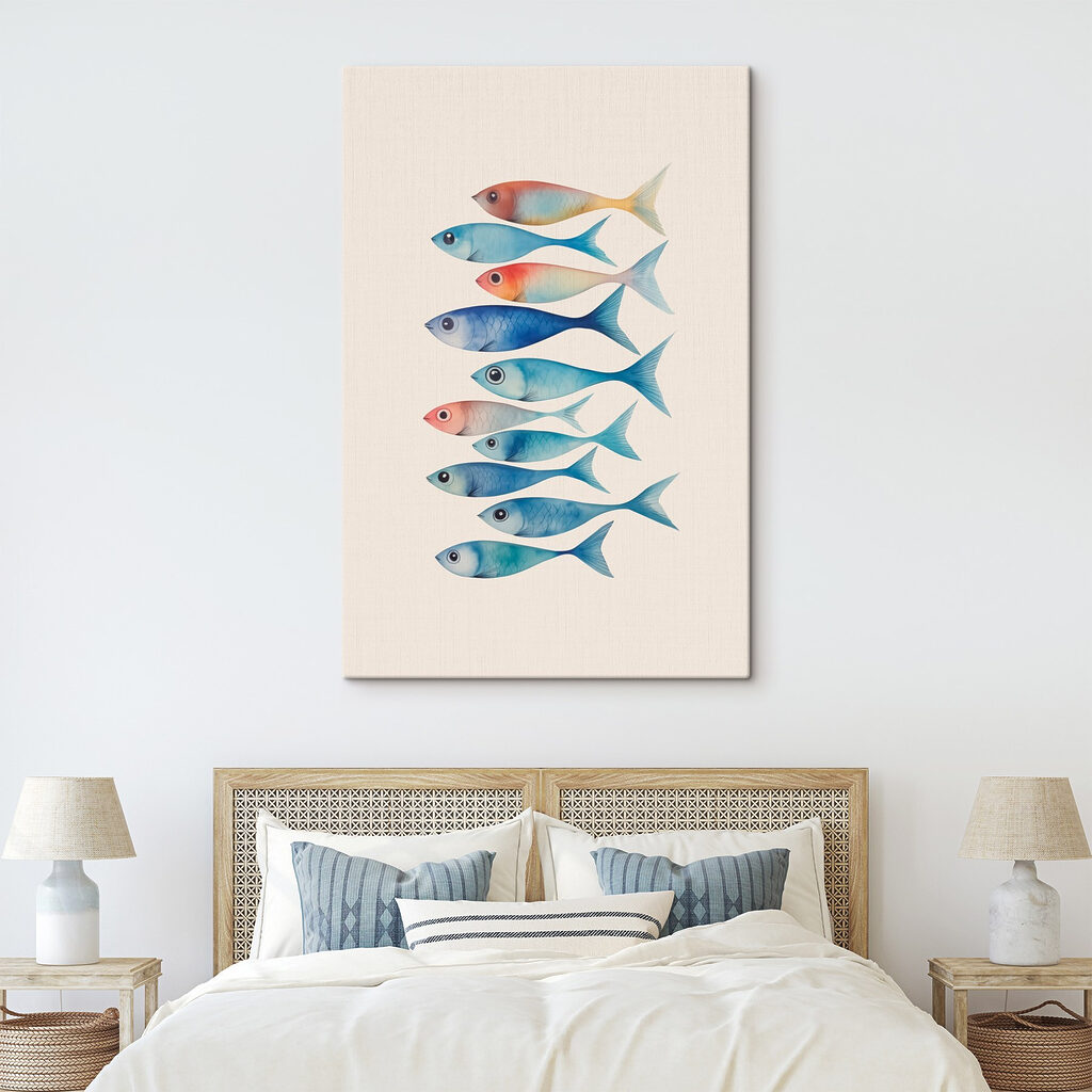 Fischreihe in sanften Farben — Interieur 2