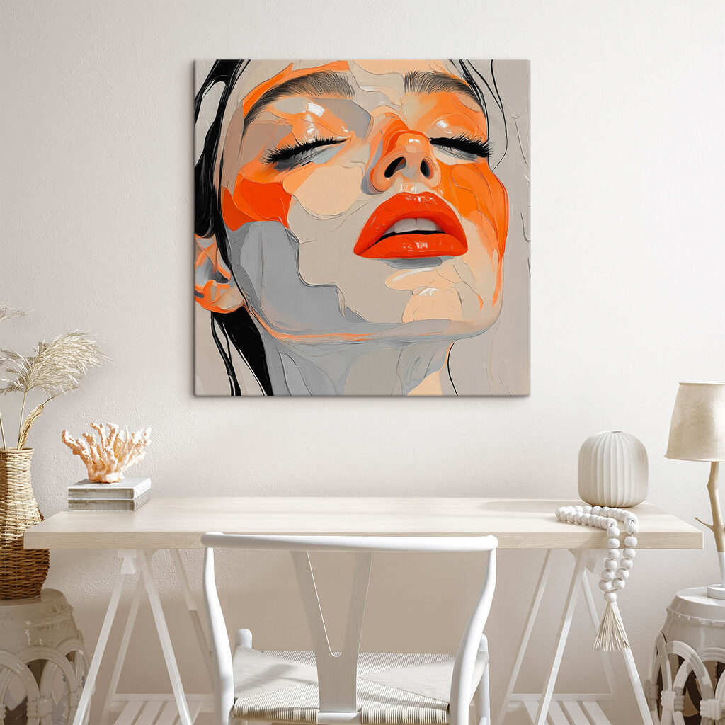 Erhobenes Gesicht in Orange — Interieur 3