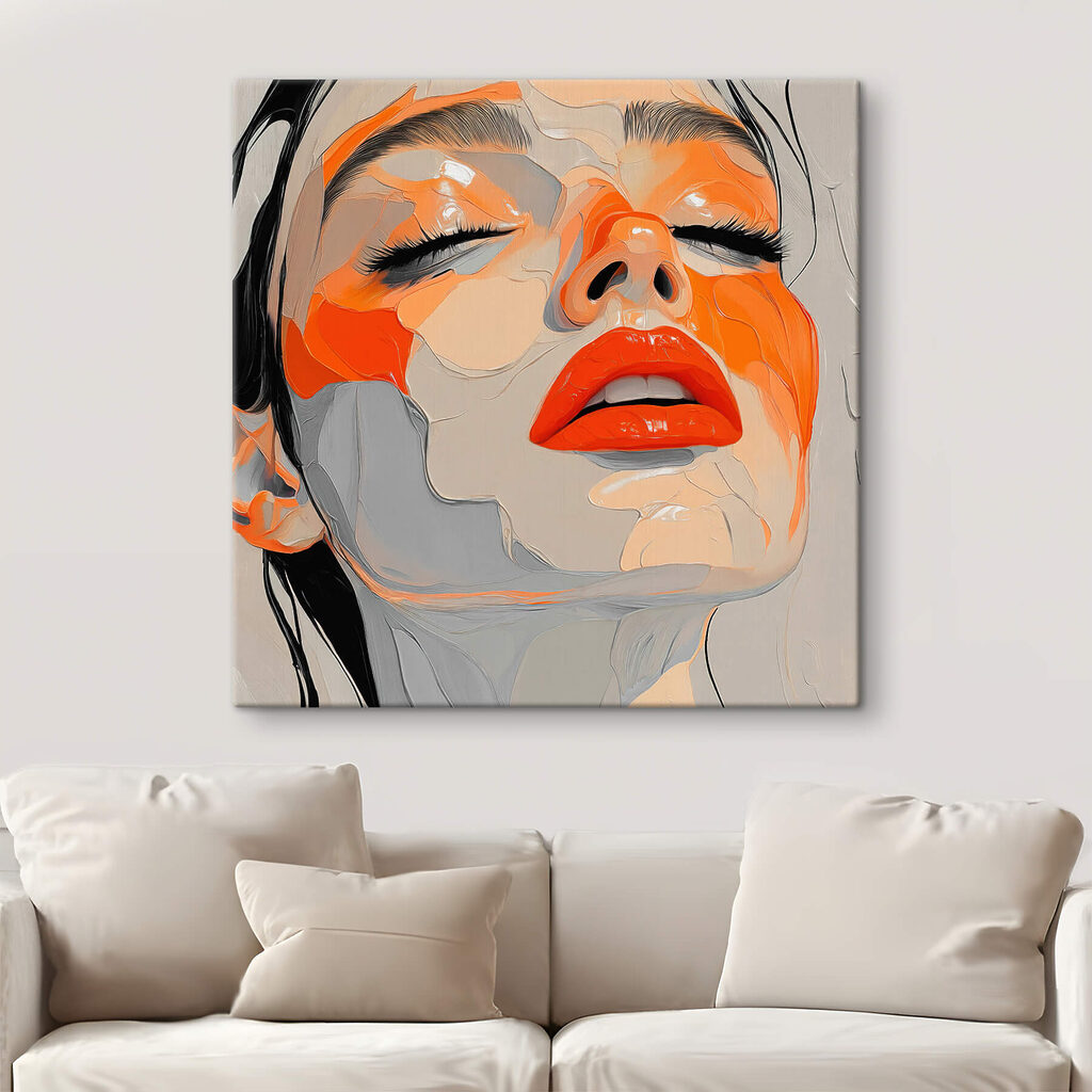 Erhobenes Gesicht in Orange — Interieur 1