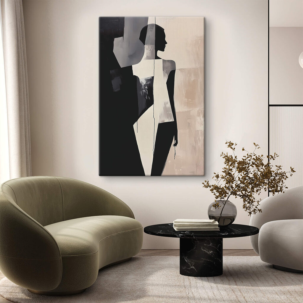 Frauensilhouette in ruhigen Flächen — Interieur 2