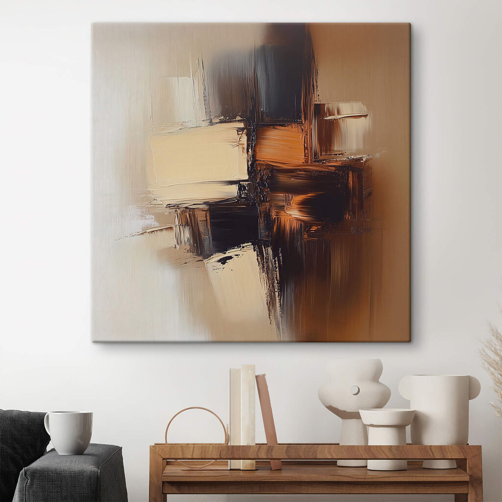 Karamellflächen über Dunkelbraun — Interieur 1