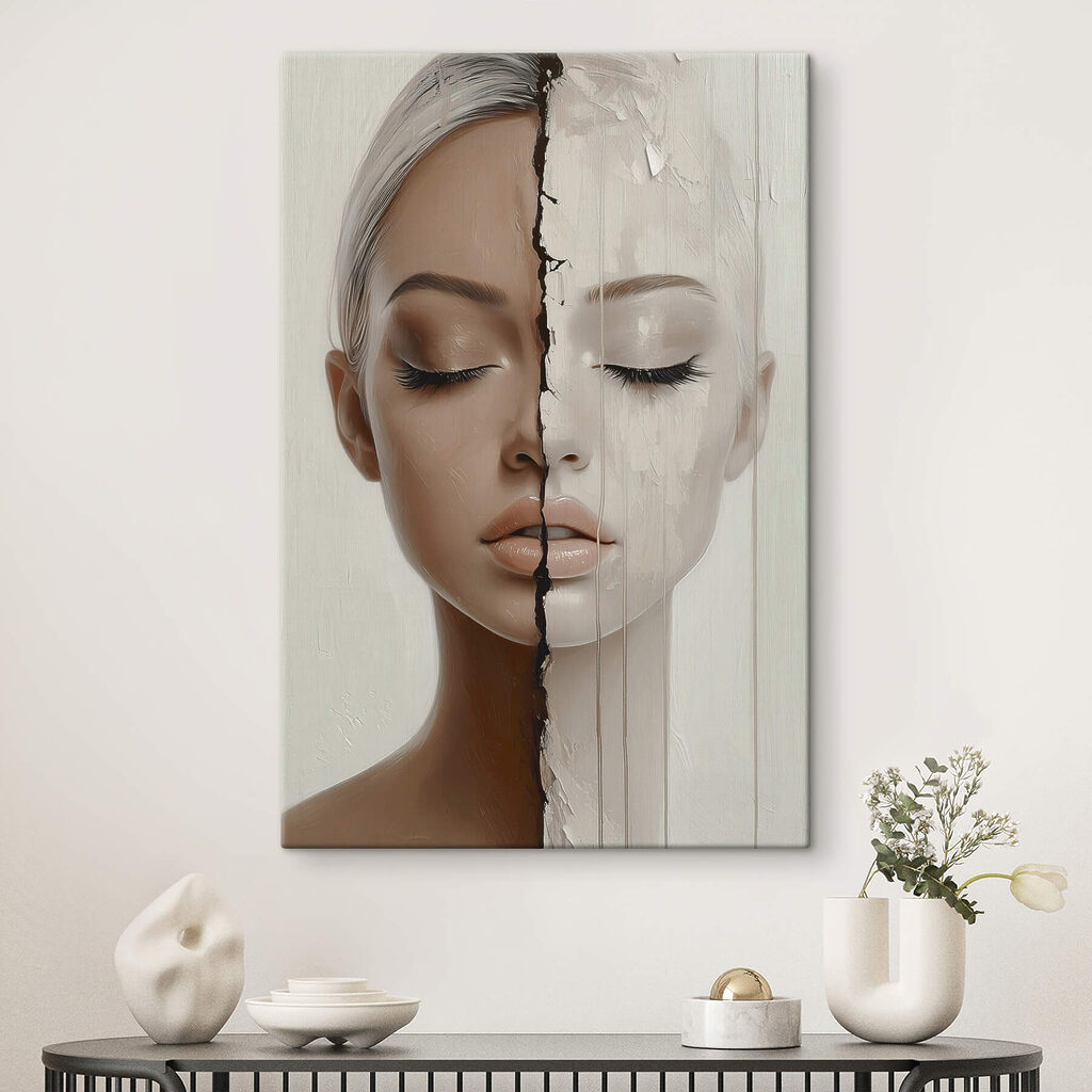 Zwei Gesichtshälften in Stille — Interieur 2