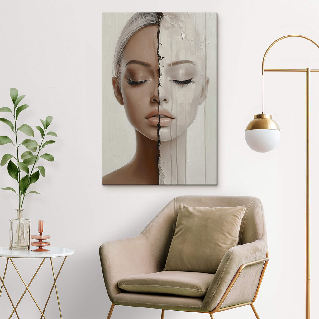 Zwei Gesichtshälften in Stille — Interieur 3