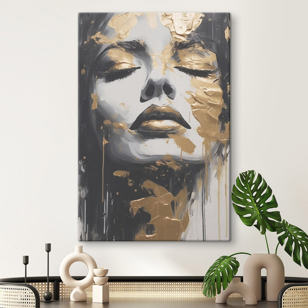 Geschlossene Augen unter Goldtupfen — Interieur 2