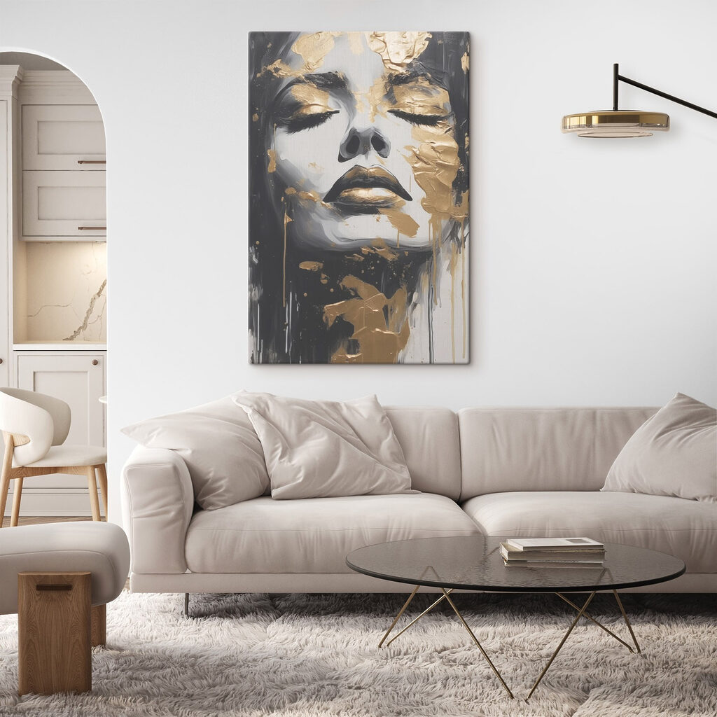 Geschlossene Augen unter Goldtupfen — Interieur 1