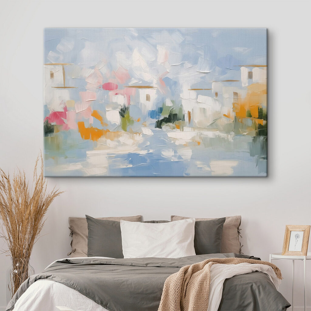 Hafen in hellen Farbflächen in einem Interieur