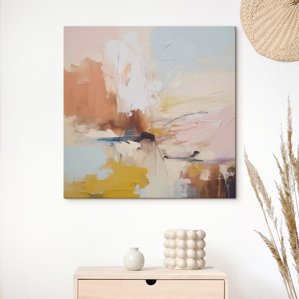 Pfirsichflächen mit blauen Linien — Interieur 1